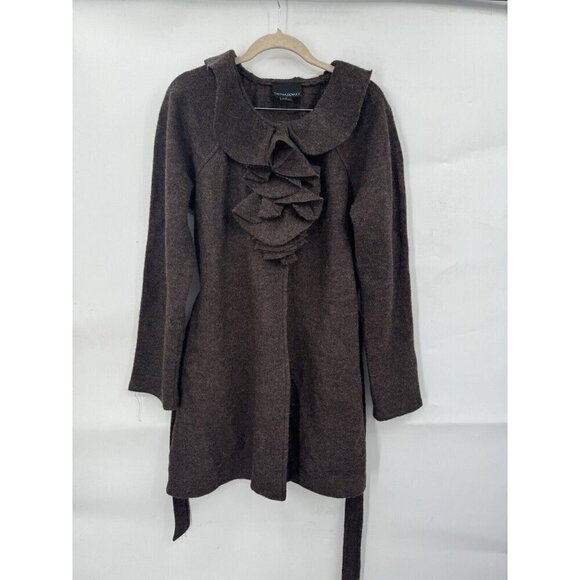 Cynthia Rowley Jackets & Blazers - Cynthia‎ Rowley Wool Jacket Women Small Brown Ruffle Bohemian Academia Old Money